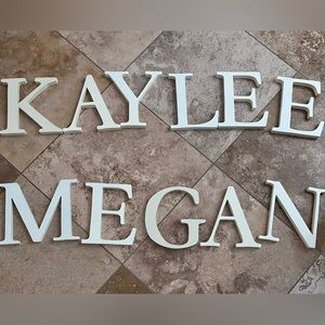 8” Pottery Barn Letters “KAYLEE” and “MEGAN” NWOT